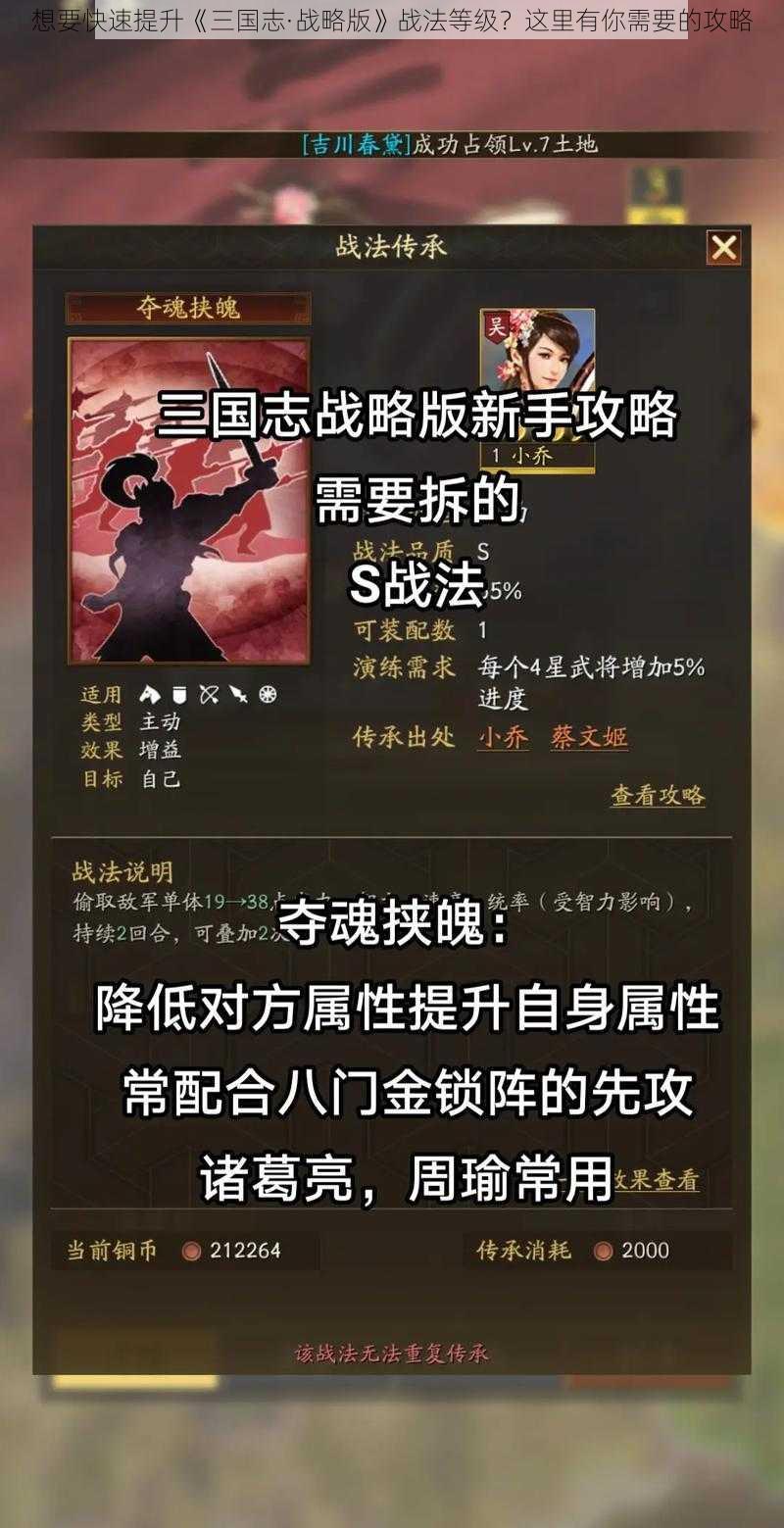 想要快速提升《三国志·战略版》战法等级？这里有你需要的攻略