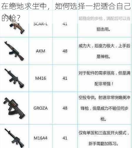 在绝地求生中，如何选择一把适合自己的枪？